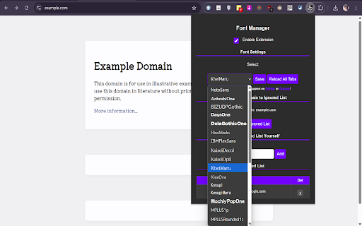 Font Manager :: Change the font on all pages.