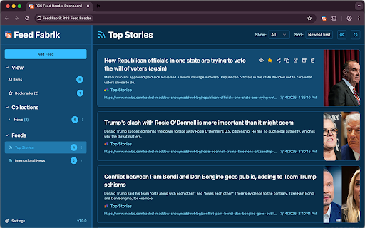 Feed Fabrik RSS Feed Reader :: Discover, collect, and read RSS feeds directly in your browser