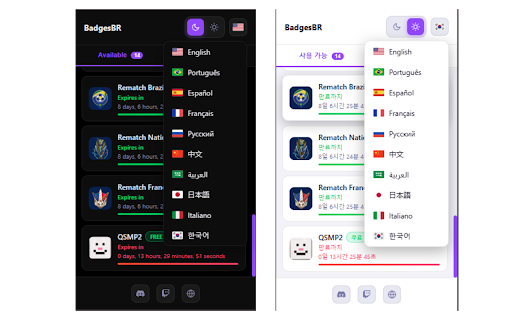 BadgesBR - Twitch Badge Tracker :: Track active & upcoming Twitch badges in real time, get instant notifications, and use the extension in 10 languages.