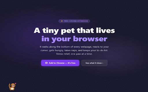 Browser Pet :: A virtual pet companion that lives in your browser, walking along the edges of the page and reacting to you.