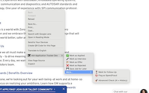 Ash Job Application Tracker :: Track and manage your job applications directly from your browser and spot ghost job postings on LinkedIn and other job boards.