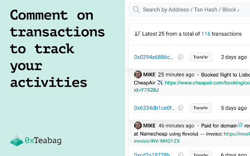 0xTeabag :: Stop Scams. Spot Phishing. Cross-Chain Security with Transparent Accounting.