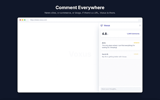 VOXUS - SpeakUp - Be the Voice of the Web :: Comment on any website, rate it, and be the free voice of the internet.
