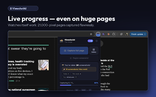 ViewshotAI :: AI-powered full-page screenshots — capture, annotate, analyse with Claude AI, crop, highlight and share with one click