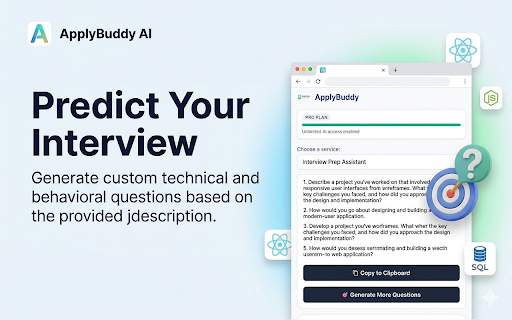 ApplyBuddy: AI Job Analyzer & LinkedIn Assistant :: Boost your job hunt with AI. Analyze job descriptions for keywords, draft LinkedIn networking messages, and prep for interviews.