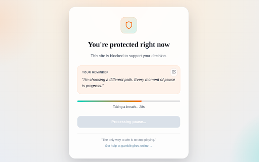 Gambling Site Blocker :: Privacy-first gambling site blocker. Works offline. Get help and resources at gamblingfree.online.