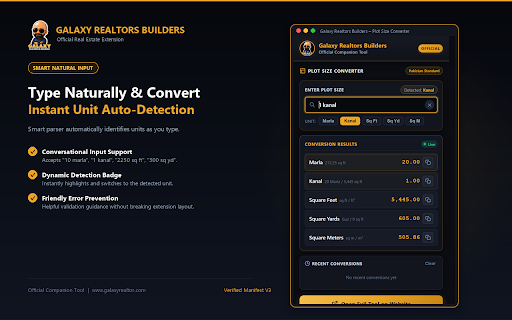 Galaxy Realtors Builders – Plot Size Converter :: Official plot size converter for Galaxy Realtors & Builders. Convert Marla, Kanal, Sq Ft, Sq Yards, and Sq Meters.