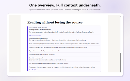 Fold — Local AI Reader :: Fold long text and search pages with private, on-device AI.