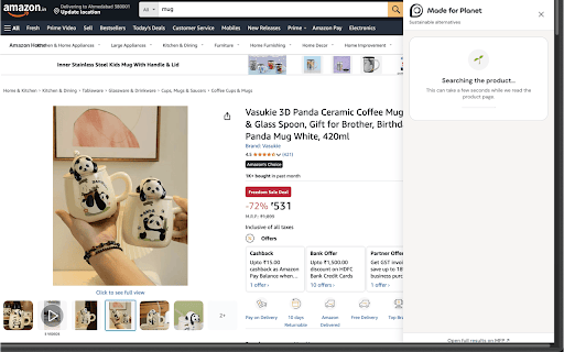 Made for Planet — Sustainable Alternatives :: Find sustainable alternative products while you shop on Amazon and Flipkart.