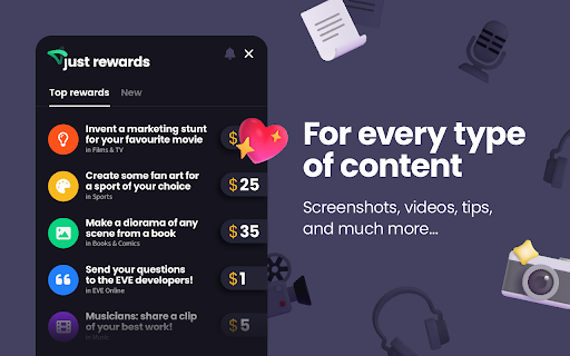 Just Rewards :: With the Just Rewards browser extension, you can earn real money by creating content about the things you love.