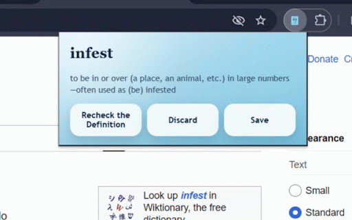 Vocab-Bucket :: Lets users save highlighted words on a web page and automatically fetch their meanings