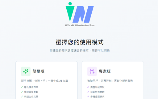 Wiz AI 智能數位辦公室 :: 整合 Wiz AI 智能數位辦公室的所有 AI 工具,快速存取行銷、內容、創意、客服等專業服務