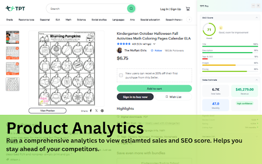 TPT Pro - Seller Analytics & SEO Tools :: Supercharge your Teachers Pay Teachers store with real-time analytics, SEO scoring, and market intelligence.