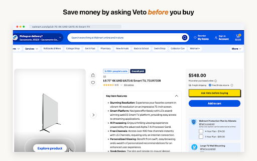 Veto :: Stop impulse purchases before you buy. Chat with Veto on product pages to save money and buy smarter.