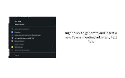 Instant Teams Meeting Link :: Quickly generate and insert a Microsoft Teams meeting link via the right-click menu or popup.