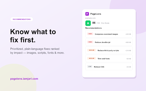 PageLens :: Chrome extension that estimates the carbon footprint of the current page.