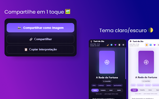 Tarô do Dia :: Receba uma carta de tarô diariamente com interpretações para vida geral, trabalho, amor e saúde. Offline e sem custos.