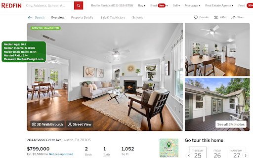 Redfin Zillow Sweetener :: House research augmentations toolset for Redfin.com and Zillow.com