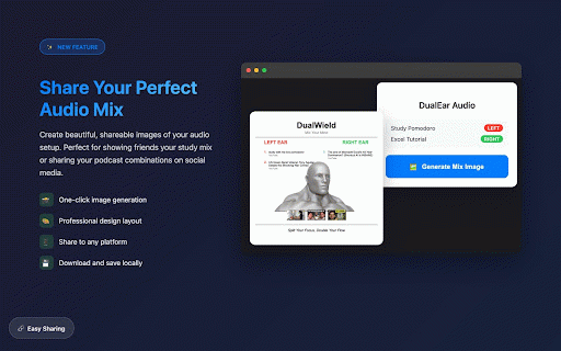 DualWield Audio :: Play audio from two Chrome tabs, one in each ear.