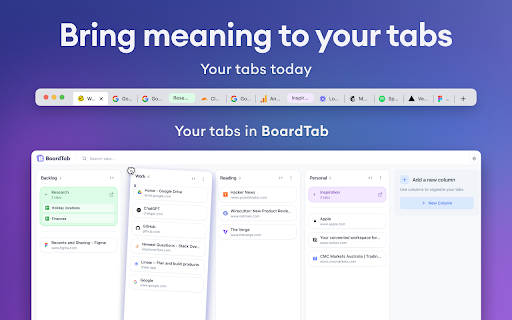 BoardTab – Visual Kanban Tab Manager with Tab Analytics :: Visual Order for Tab Hoarders