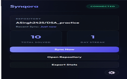 Synqora - Sync LeetCode, CodeChef & HackerRank :: Sync accepted coding solutions from LeetCode, CodeChef, and HackerRank to your GitHub repository.