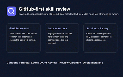 AI Agent Skill Inspector :: Review AI agent skills on GitHub before installing them.