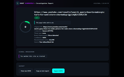 Ghost ScamShield — Phishing & Scam Protection :: Real-time phishing & scam protection, ad blocking, and optional AI analysis (Groq) — local-first, privacy-respecting.