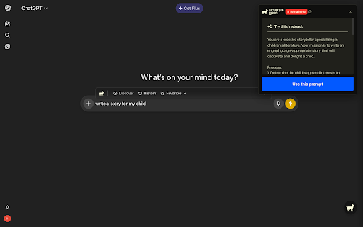 PromptGoat :: PromptGoat automatically transforms every AI prompt into expert-level instructions. Works with ChatGPT, Claude & Gemini.