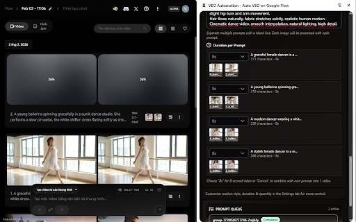 VEO Automation - Auto VEO & Nano Banana on Google Flow :: Auto VEO & Nano Banana your prompts at scale. Batch generate and auto-download videos and images on Google Flow.