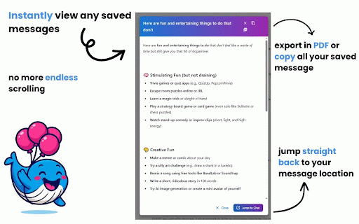 SnapIt: ChatGPT Message Saver, Organizer & PDF Exporter :: Instantly save, organize, pin, and export your best ChatGPT messages—snap it, keep it, never lose it!