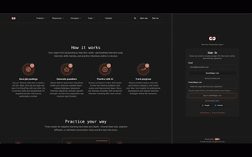 ClavePrep :: ClavePrep is an AI-powered Chrome extension designed to act as an interview preparation assistant for job seekers.