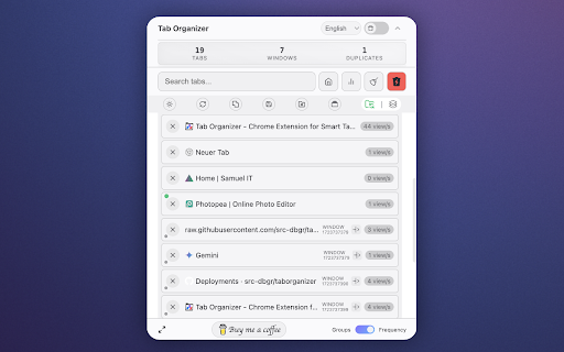 Tab Organizer :: Intelligent tab management with auto-grouping and powerful search