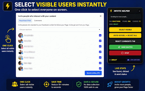 FB Page Invite Helper :: Bulk-select and invite people who interact with your Facebook Page content.