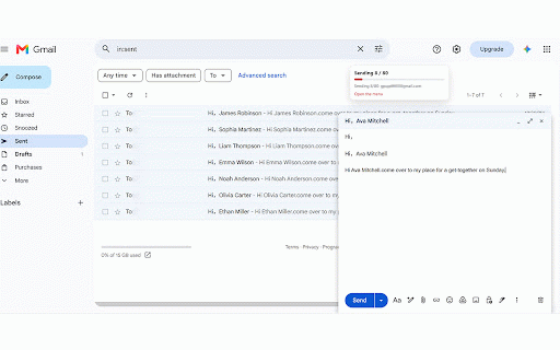 MailWorker :: Read email addresses from a CSV and send messages automatically in Gmail.
