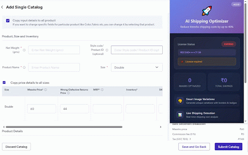Meesho Shipping Optimizer - AI Image Tool for Sellers :: AI-powered shipping cost optimizer for Meesho sellers. Reduce costs up to 40% with smart image optimization.