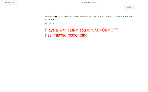 ChatGPT Notifier :: A Chrome extension that notifies you when ChatGPT has finished processing your request.
