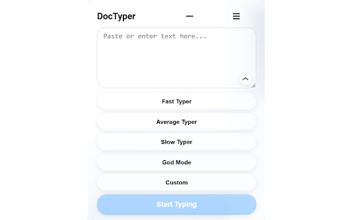 DocTyper: Most Advanced Human Typer for Google Docs & Slides :: Simulates insanely realistic human-like typing in Google Docs and Slides.