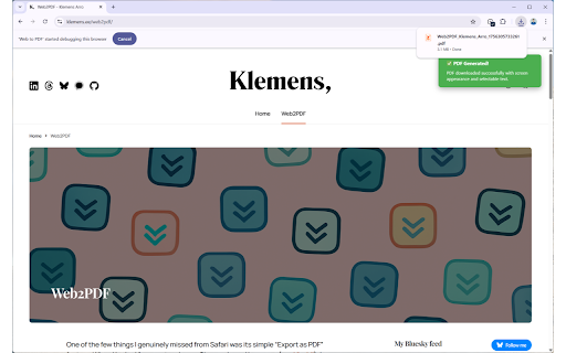 Web to PDF :: Save a full website as a PDF, preserving its design.