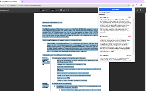 Privacy Policy Analyzer :: Browser extension that summarizes privacy policy text