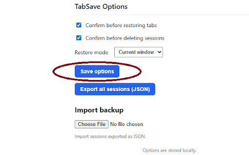 TabSave :: Save tabs into safe sessions, restore anytime, and export backups.