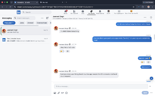 Reframe: LinkedIn Messaging, Prettier :: Full-screen LinkedIn Messaging without the cramped chat box. Scroll, find and reply with ease. Not affiliated with LinkedIn.