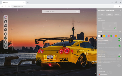 Yellow Nissan GTR Rain Live Wallpaper :: Yellow Nissan GTR Rain Live Wallpaper - Live HD video wallpaper for your Chrome new tab.