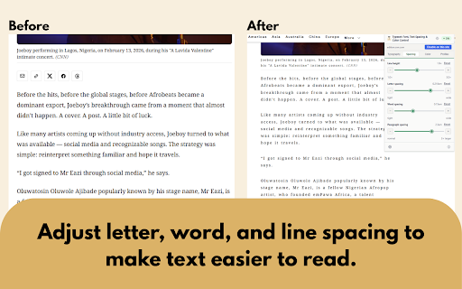 Typeset: Font, Spacing & Color Control :: Customise fonts, text spacing, and colors on webpages.