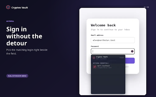Cryptex Vault - Local-first password manager :: Open-source password manager with browser autofill and peer-to-peer sync. Keep your vault local, private, and under your control