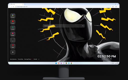 Spider-Sense Black Suit Live Wallpaper :: Spider-Man in his sleek black symbiote suit with glowing yellow spider-sense tingling lines around his head.