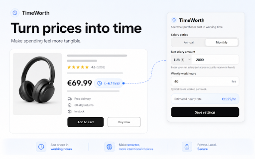 TimeWorth :: See Amazon prices in terms of your working time.