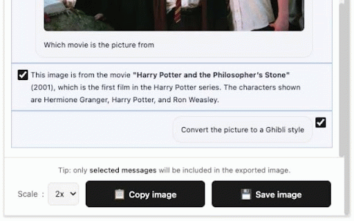 ChatGPT Long Screenshot Exporter :: Generate long images from selected ChatGPT messages. Save or copy stitched conversation screenshots.