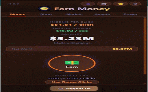 Earn Money :: Click to earn, build an empire with real estate, vehicles, businesses. Collect unique items and support the developer.