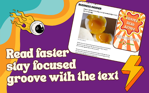 Groove Reads :: Brainmaxxing, but make it groovy 🕺🏻🎉 Groove Reads bolds the first letters of words, slide the disco ball to unleash ✨focus mode✨