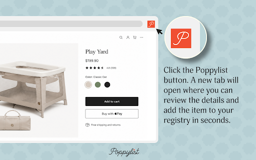 Add to Poppylist Button :: Add anything from any store to your Poppylist baby registry.